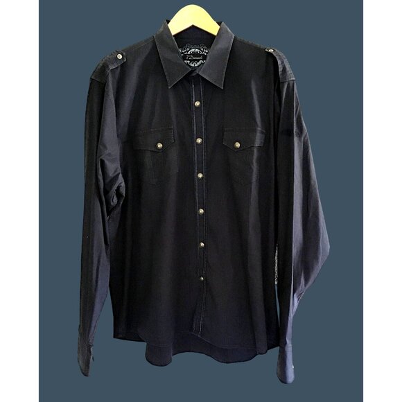 7 DIAMONDS- MENS BLUE BUTTON-DOWN 95% COTTON LONG SLEEVE SHIRT SIZE XXX-LARGE - Picture 1 of 7